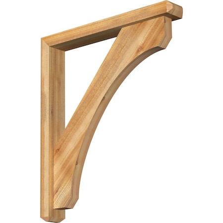 Ekena Millwork Legacy Craftsman Rough Sawn Bracket w/ Offset Brace, Western Red Cedar, 4"W x 28"D x 32"H BKT0402X28X32LEC04RWR